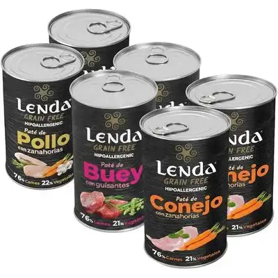 Lenda Paté para Perros Pack Degustación Pollo, Conejo y Buey - 6 x 400 g - Lenda - Comparador de precios