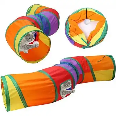 Pawffee Túnel plegable de dos vías para gatos, interactivo de interior - 1 pieza - Pawffee - Comparador de precios