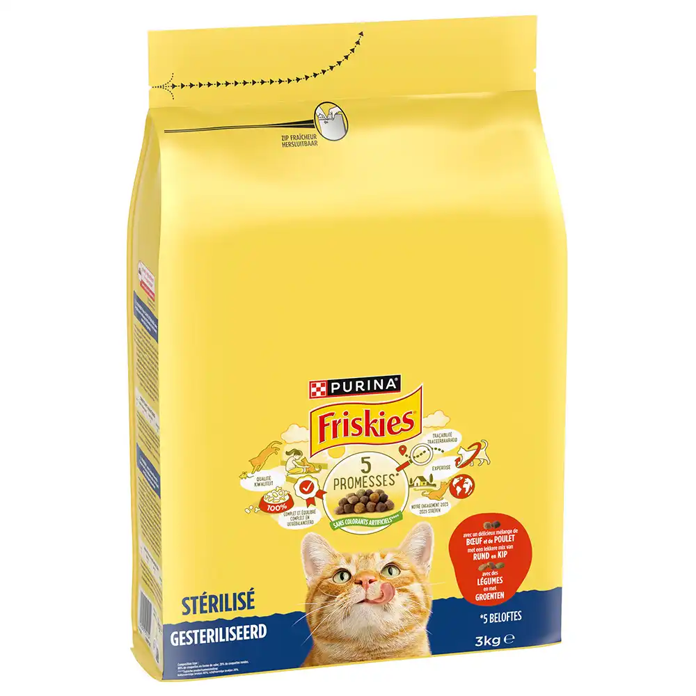 PURINA Friskies Sterilised Cat con vacuno, pollo y verduras - 3 x 3 kg - Pack Ahorro - Friskies - Comparador de precios