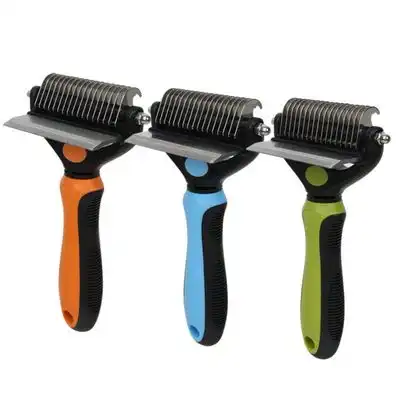 ZooVenture Rastrillo metálico para subpelo perro - Doble capa pelo suelto - Azul - Zooventure - Comparador de precios