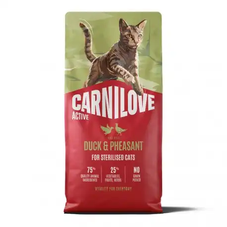 Carnilove Active Sterilised Duck&Pheasant Pienso para Gatos Esterilizados con Pato y Faisán, 2 Kg - Carnilove - Comparador de precios