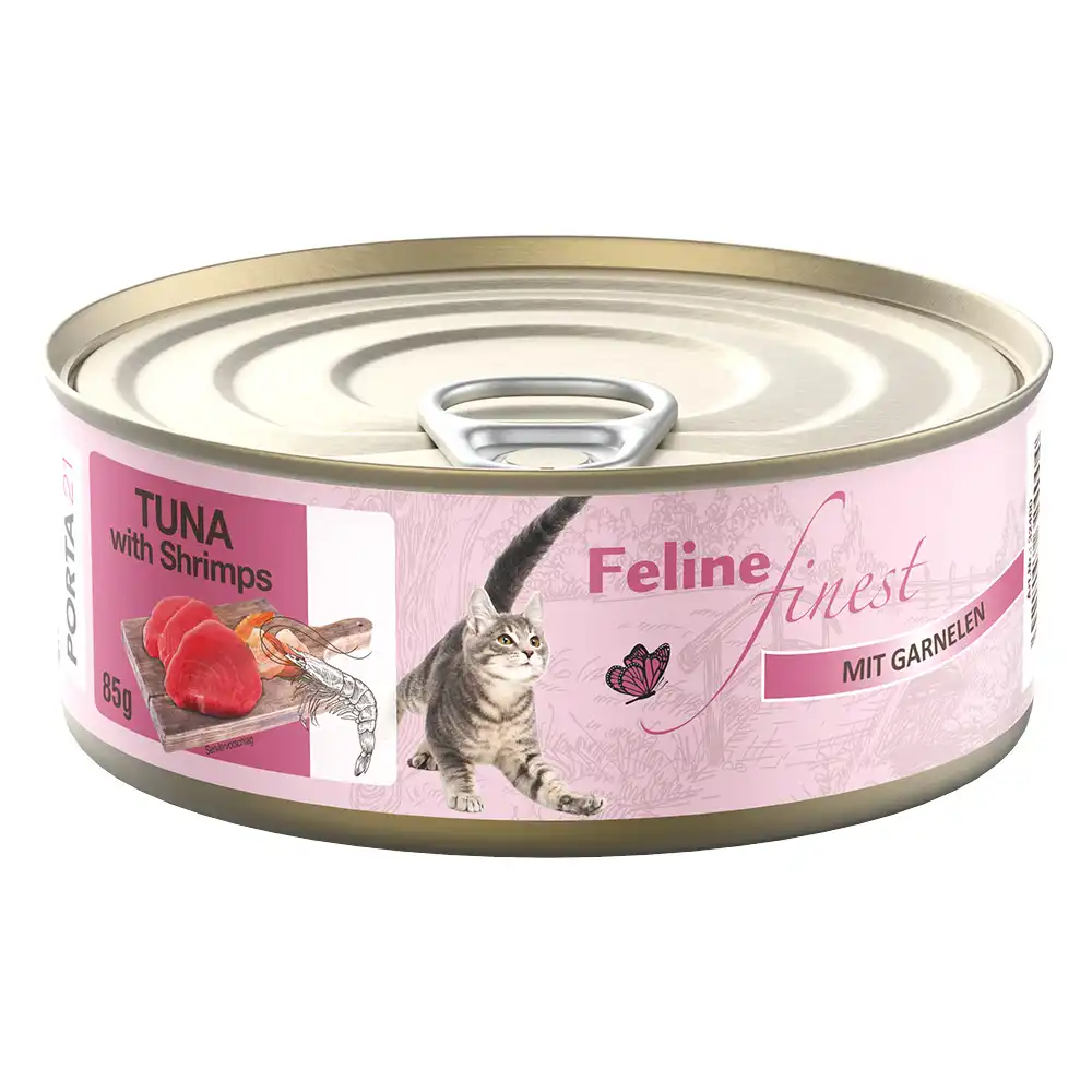 Feline Finest 6 x 85 g comida húmeda para gatos - Atún con gambas - Porta 21 - Comparador de precios