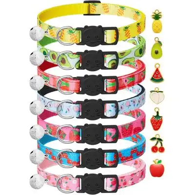 HausPets Juego 7 collares gatos diseño frutas cascabeles - Una unidad - HausPets - Comparador de precios