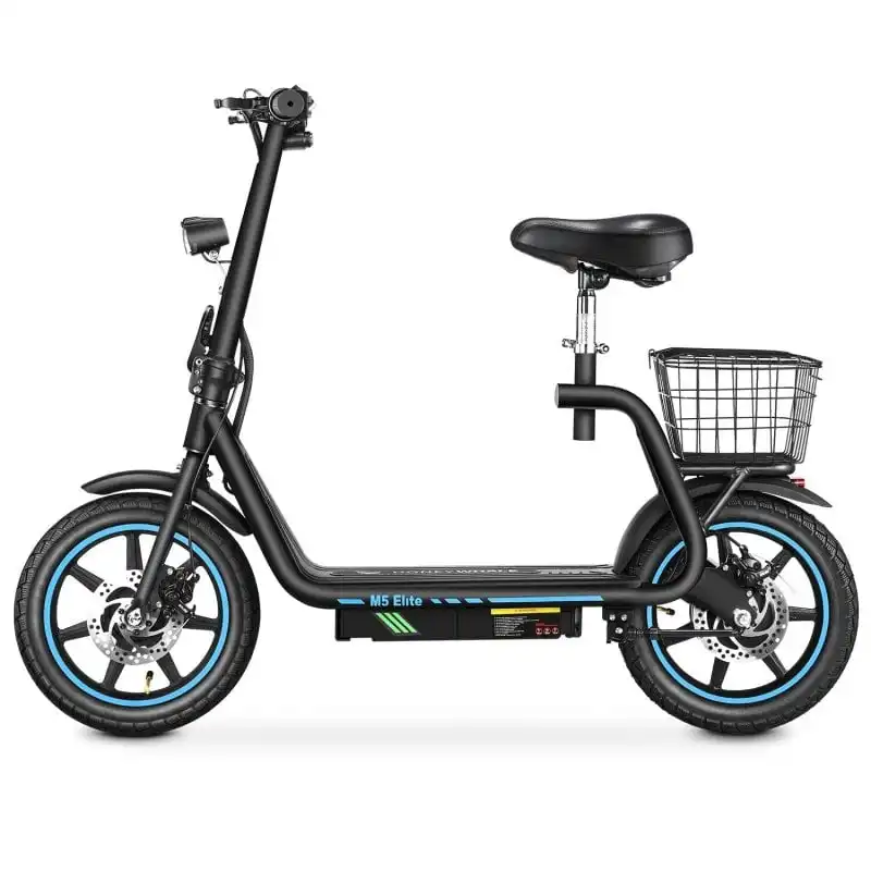 Honey Whale M5elite Patinete Eléctrico Motor 500W Autonomía 45km Frenos De Disco Negro