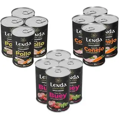 Lenda Paté para Perros Pack Degustación Pollo, Conejo y Buey - 12 x 400 g - Lenda - Comparador de precios