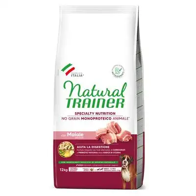Natural Trainer No Grain Adult Medium & Maxi con cerdo - 12 kg - Natural Trainer - Comparador de precios