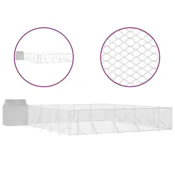 Perrera Exterior Con Toldo Acero Galvanizado Plata 12x12x2,5 M Vidaxl - VIDAXL - Comparador de precios