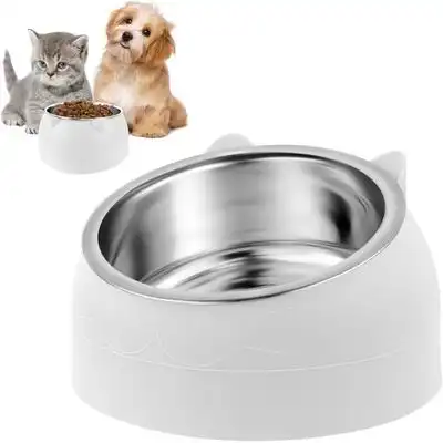 UAMLY Comedero inclinado de acero inoxidable para gatos - blanco 200 ml - Uamly - Comparador de precios