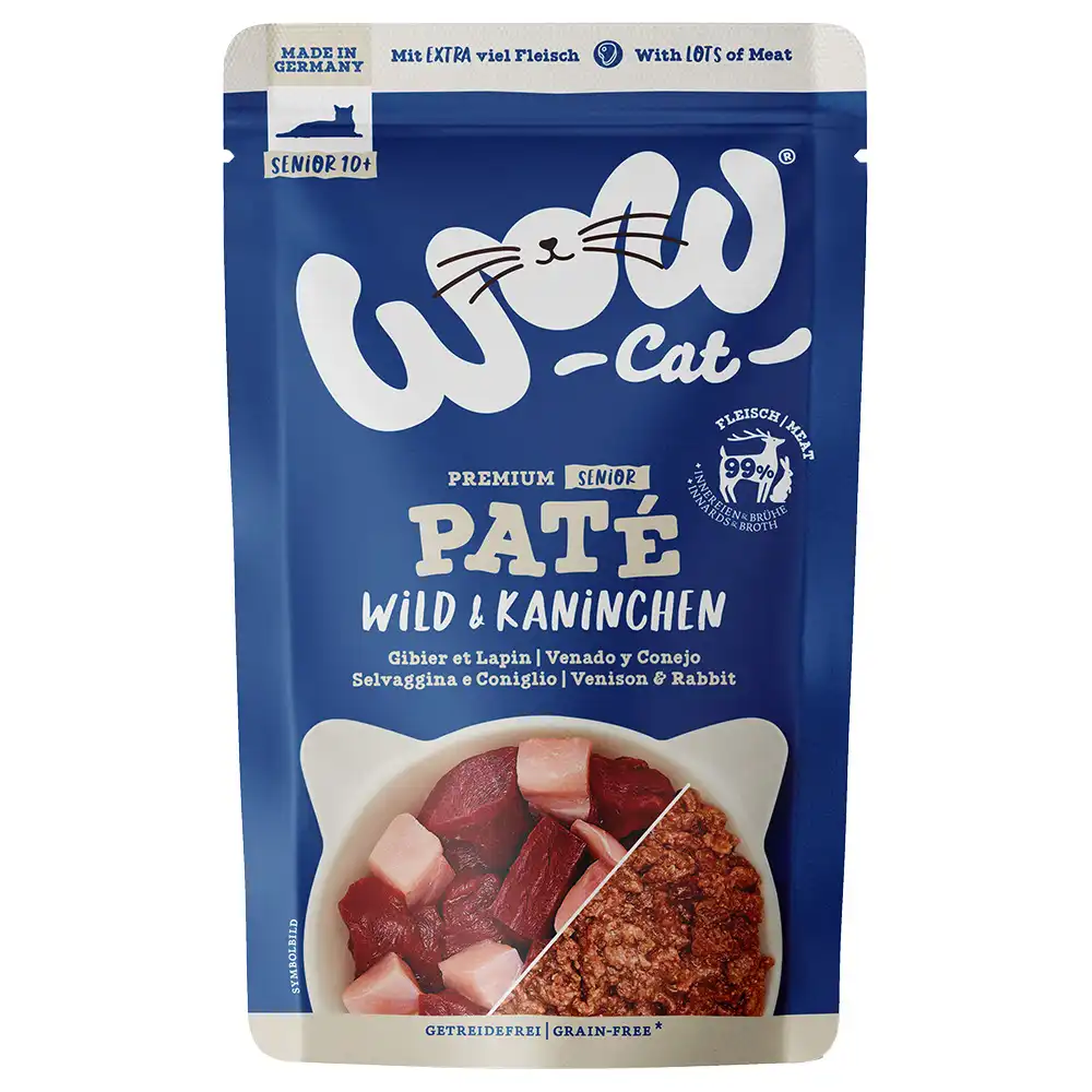 WOW Cat Senior Paté 12 x 125 g - Venado y conejo - WOW Cat - Comparador de precios