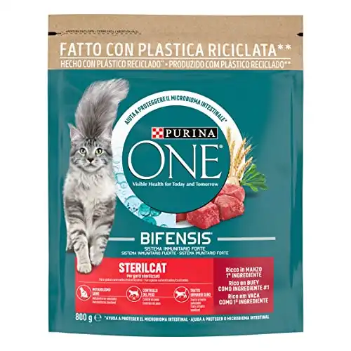 Purina One Bifensis Gatos esterilizados Buey 800 gr.