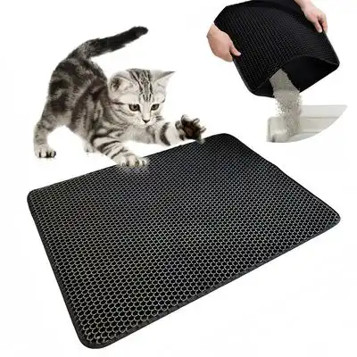 FurryFusion Alfombrilla de arena para gatos de doble capa de EVA - Negro - Furry Fusion - Comparador de precios