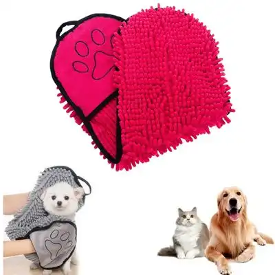 FurryFusion Toalla de baño para perros - Rojo - Furry Fusion - Comparador de precios