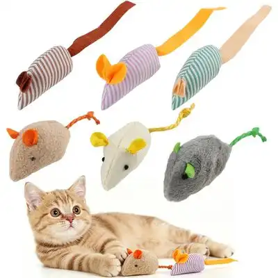 HausPets 6 piezas peluche ratón gato cola larga hierba gato instinto caza - Artículo 1 - HausPets - Comparador de precios