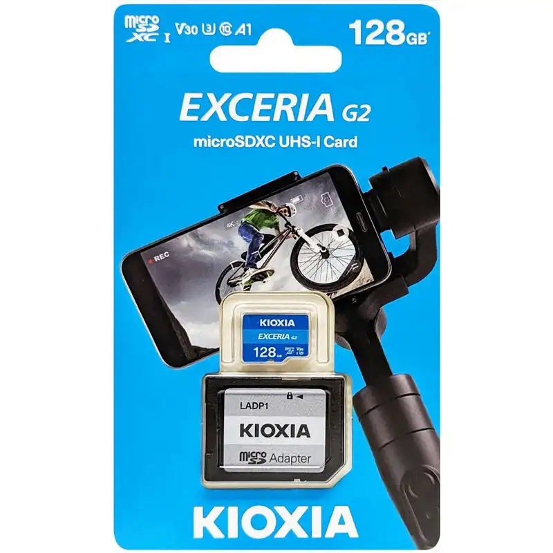 Kioxia Exceria G2 MicroSDXC 128GB UHS-III U3 A1 V30 Clase 10 + Adaptador SD