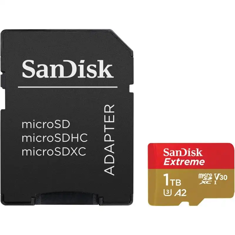 SanDisk Extreme MicroSDXC 1TB UHS-I A2 V30 Clase 3 con Adaptador SD