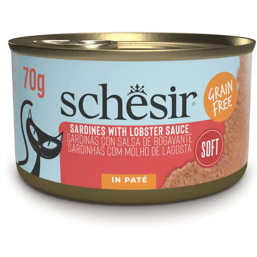 Schesir Lata Sardinas y Bogavante en paté para gatos - 70 g - Schesir - Comparador de precios