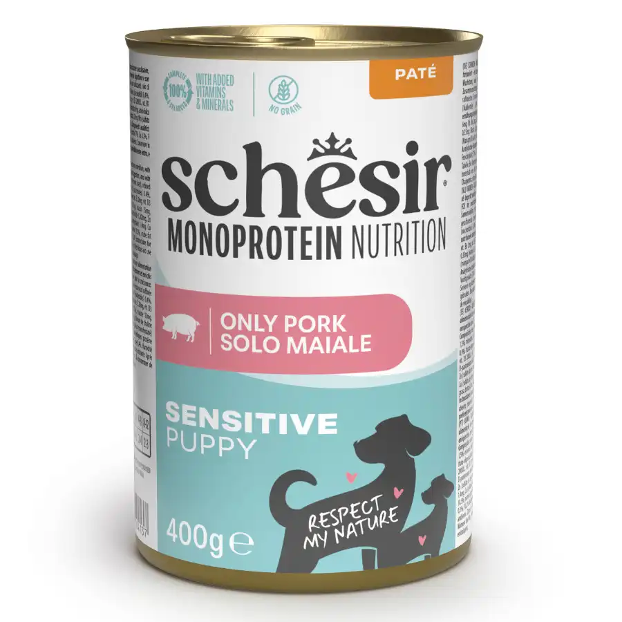 Schesir Monoprotein Lata Cerdo para cachorros 400 g - Schesir - Comparador de precios