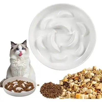 UAMLY Comedero lento para gatos - 1 artículo, blanco - Uamly - Comparador de precios