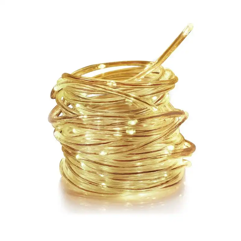 Efectoled Guirnalda Tira Led Con Cargador Solar 11m Blanco Cálido 3000k - 3500k