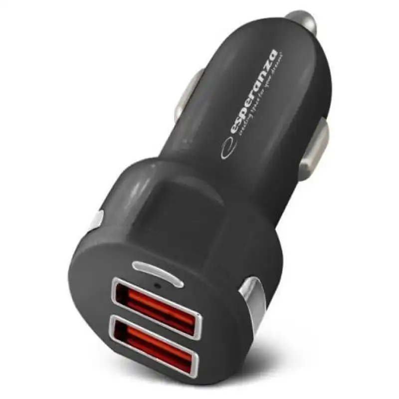 Esperanza EZ110 Cargador de Coche 2xUSB 36W Negro