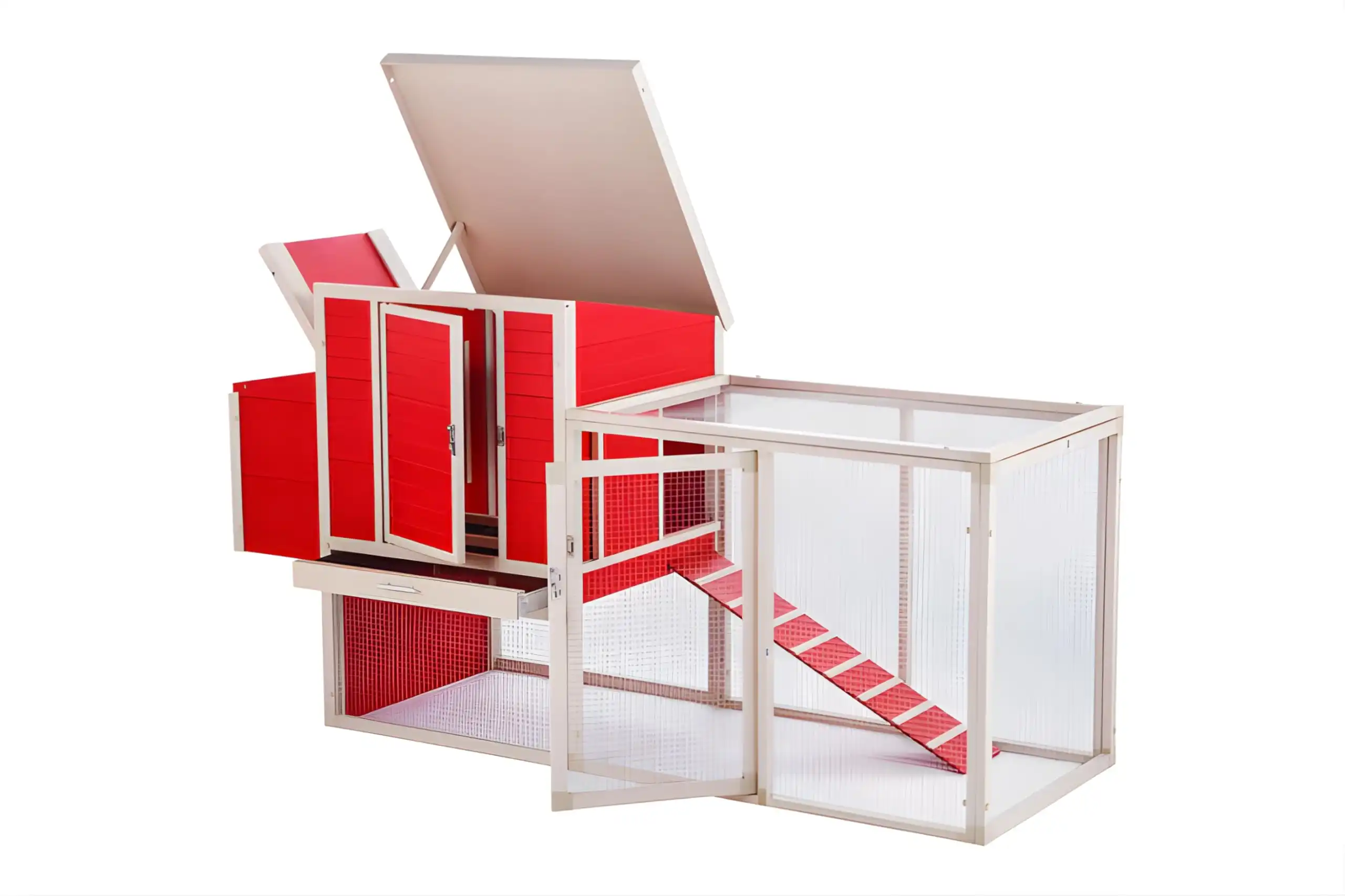 FINCA CASAREJO Gallinero Sonora con Parque para Exterior Capacidad 4-5 Aves - ECOFLEX Material sostenible y Duradero. Fácil Montaje - 207 x 73,4 x 80 cm - Finca Casarejo - Comparador de precios