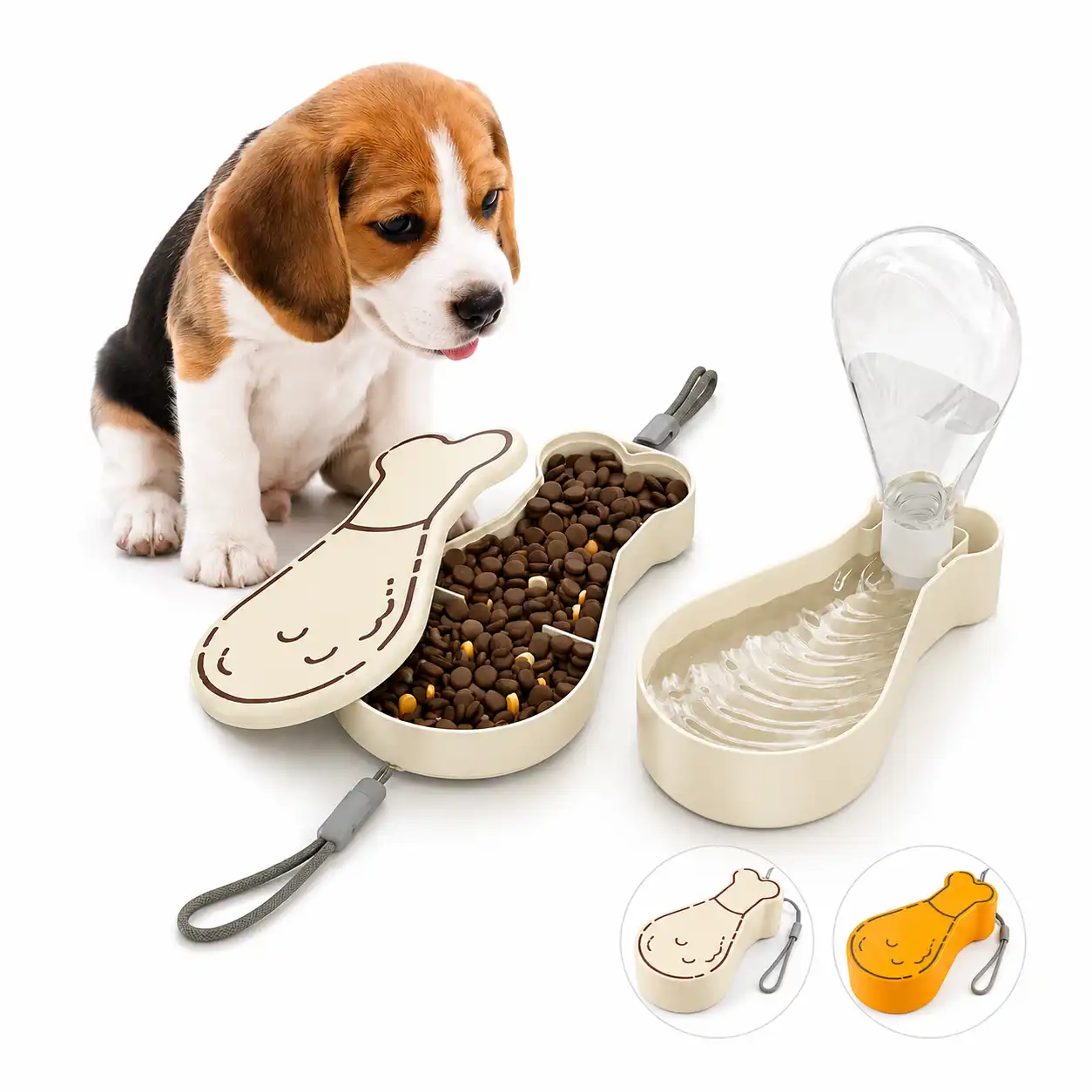 FreshPaw Botella Portátil 2 en 1 para Perros con Bebedero y Comedero de Alimentación Lenta, Compartimentos para Agua y Comida, Ideal para Paseos y Viajes - 200 ml - FreshPaw - Comparador de precios