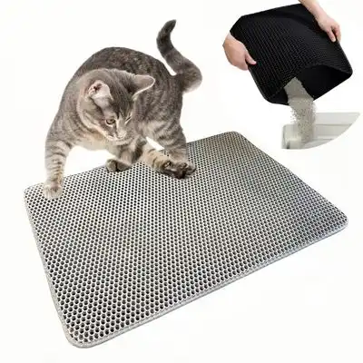 FurryFusion Alfombrilla de arena para gatos de doble capa de EVA - Gris - Furry Fusion - Comparador de precios