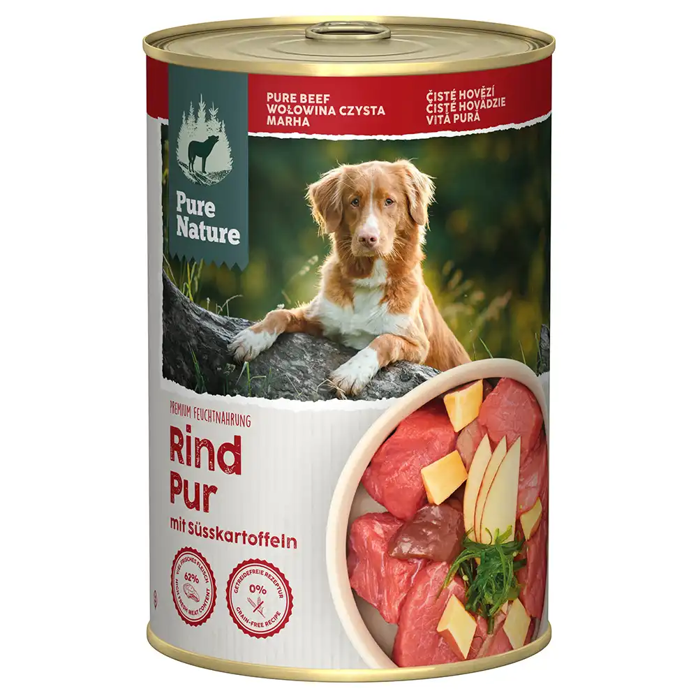 Pure Nature Adult 6 x 400 g comida húmeda para perros - Vacuno puro