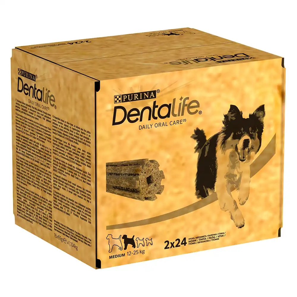 Purina Dentalife snacks dentales para perros medianos (12-25 kg) - 48 barritas (16 x 69 g)