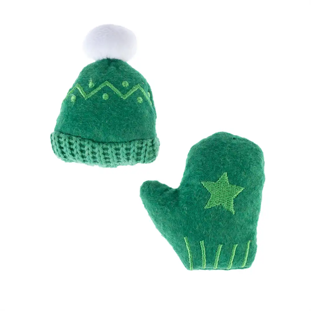 Set de gorro y guante navideños TIAKI juguetes para gatos  - set de 2