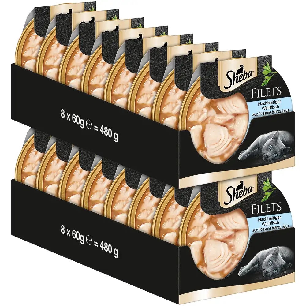 Sheba Feine Filets 16 x 60 g comida húmeda para gatos - Pescado blanco