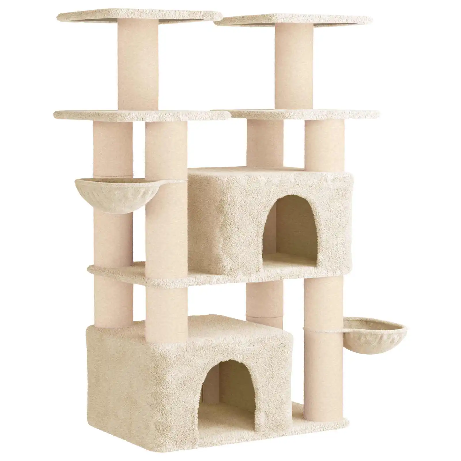 vidaXL Árbol para gatos con postes de sisal 2 uds. Parque Muebles Felinos - 147 cm - VIDAXL - Comparador de precios