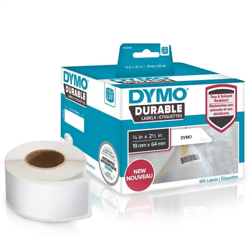 Dymo LW 2x Rollo de 450 Etiquetas Industriales 19x64mm Blanco