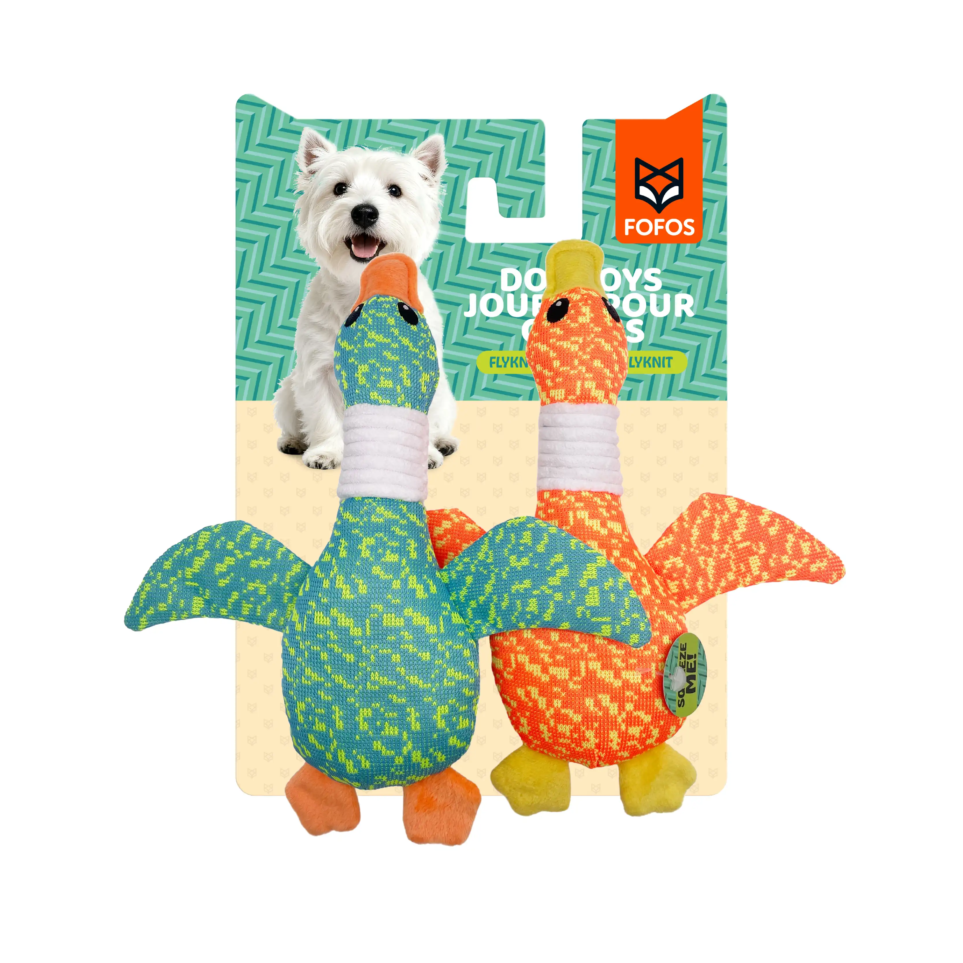 FOFOS s para Perros FlyKnit Patos (2 uds) – Peluche con Sonido - 24*5*27 cm - Fofos - Comparador de precios