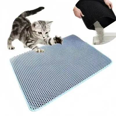 FurryFusion Alfombrilla de arena para gatos de doble capa de EVA - Azul - Furry Fusion - Comparador de precios
