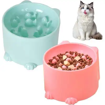 HausPets 2 comederos antiglotones elevados – Rosa/verde - Rosa / Verde - HausPets - Comparador de precios