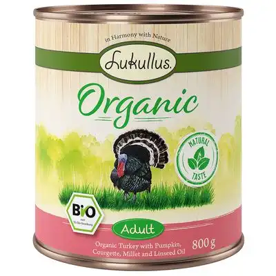 Lukullus Adult Organic Pavo con calabacín (sin gluten) - 6 x 800 g - Lukullus - Comparador de precios