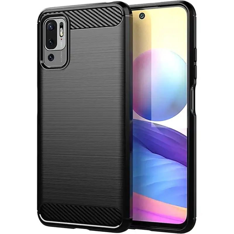 Max Power Digital Funda Carbono Xiaomi Redmi Note 10 5g/poco M3 Pro 5g Antigolpes Silicona Negra