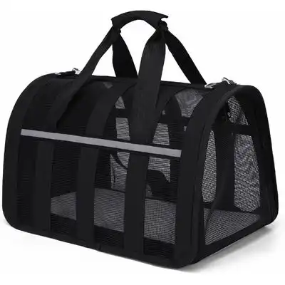 UAMLY Bolsa para gatos plegable y transpirable - Talla M, negra, 41x27x25cm, Menos de 5 kg - Uamly - Comparador de precios