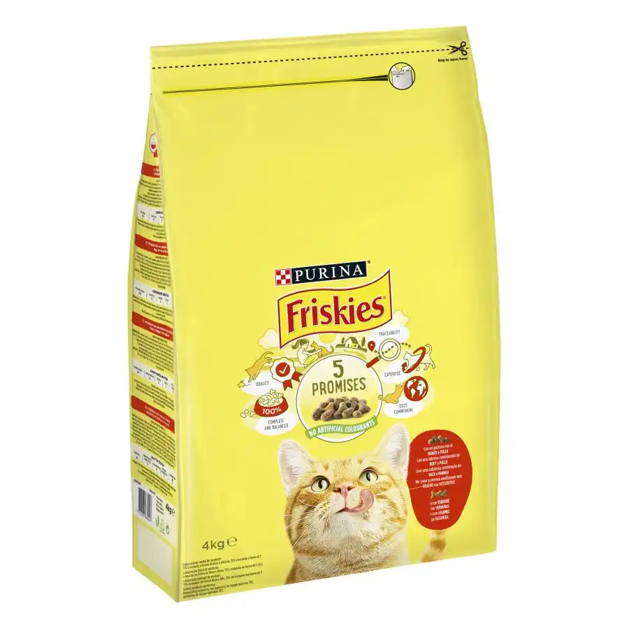 Friskies Cat Buey, pollo y verduras 4 Kg.