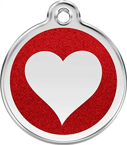 Placa identificativa Corazón Brillante Rojo S