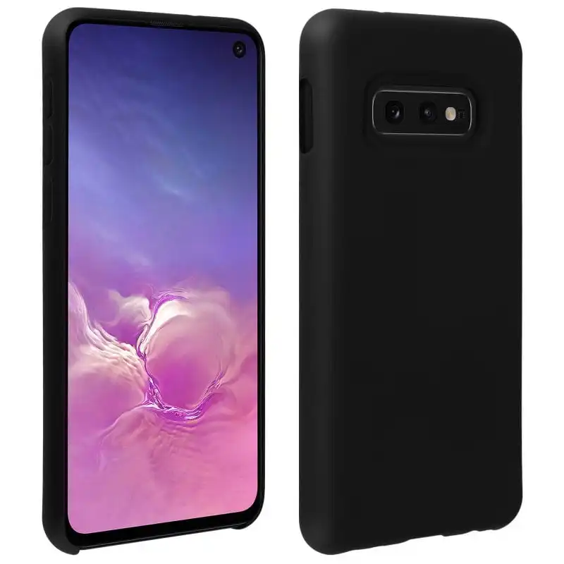 Avizar Funda de Silicona Semirrígida Mate Suave Negra para Samsung Galaxy S10e