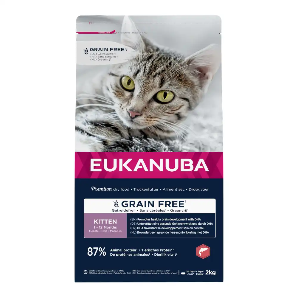 Eukanuba Grain Free Rico en Salmón pienso para gatos ¡a precio especial! - Kitten (2 kg)
