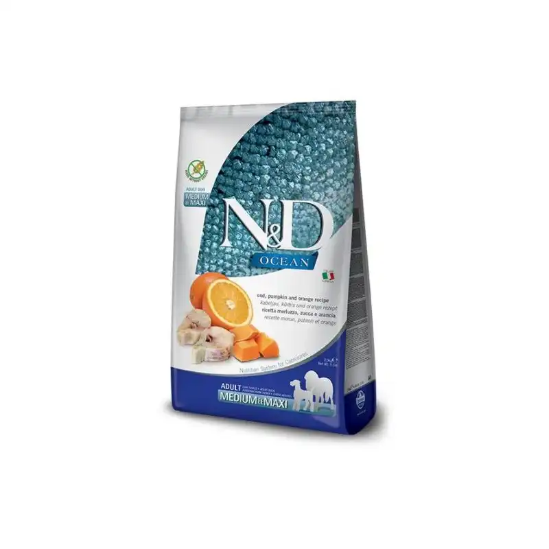 Farmina ND Dog Ocean Pumpkin Medium Maxi Bacalao pienso para perros, Peso 2,5 Kg. - Farmina - Comparador de precios