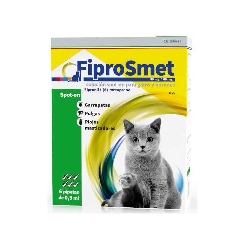 Fiprosmet pipetas antiparasitarias para Gatos y hurones, Pipetas 6 Pipetas