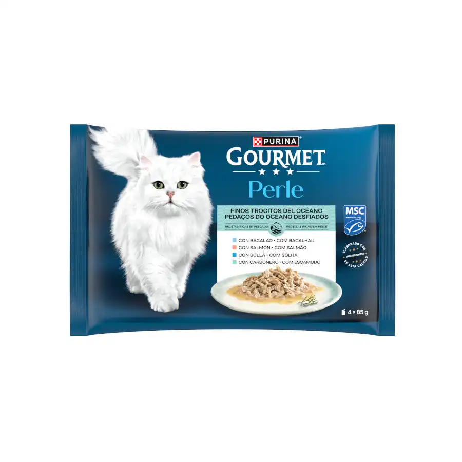 Gourmet Perle Finos Trocitos del Océano en salsa sobre para gatos - 4 sobres x 85 g - Gourmet - Comparador de precios