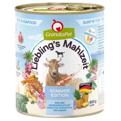 GranataPet Liebling's Mahlzeit 6 x 800 g - Edición verano - Surf'n'Turf - Granatapet - Comparador de precios
