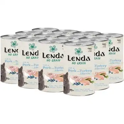 Lenda Paté para Gatos Cerdo con Pavo y Arándanos Sin Cereales - 12 x 400 g - Lenda - Comparador de precios