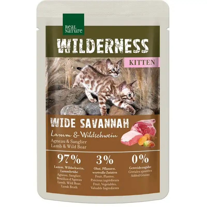Real Nature Wilderness Para Gatitos Bolsitas Carnes, Unidades 1 x 12 sobres 85gr - Real Nature - Comparador de precios