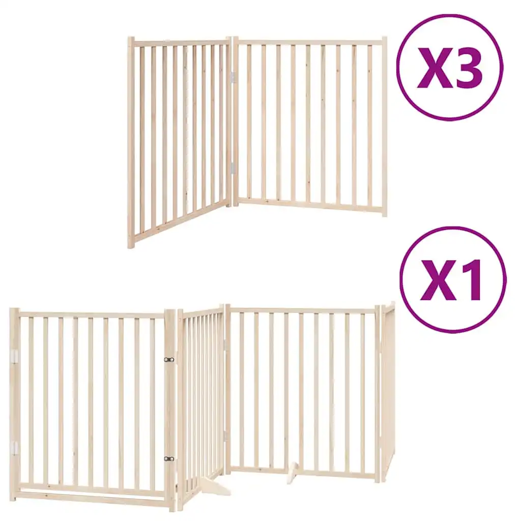 vidaXL Puerta Seguridad con Paneles Madera para perros - 80 x 60 x 2 cm - VIDAXL - Comparador de precios